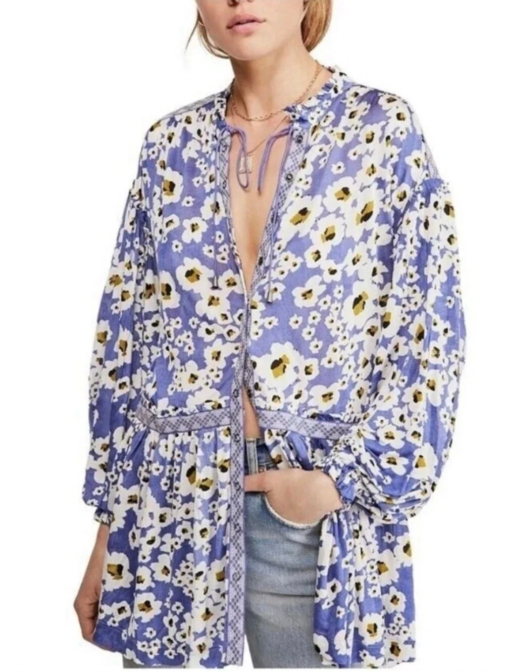 Free People | Love Letter Lavender Tunic Top Mini Dress Size Small